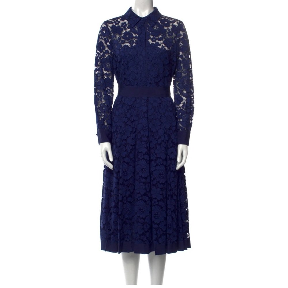 Carolina Herrera Midnight Blue Lace Dress